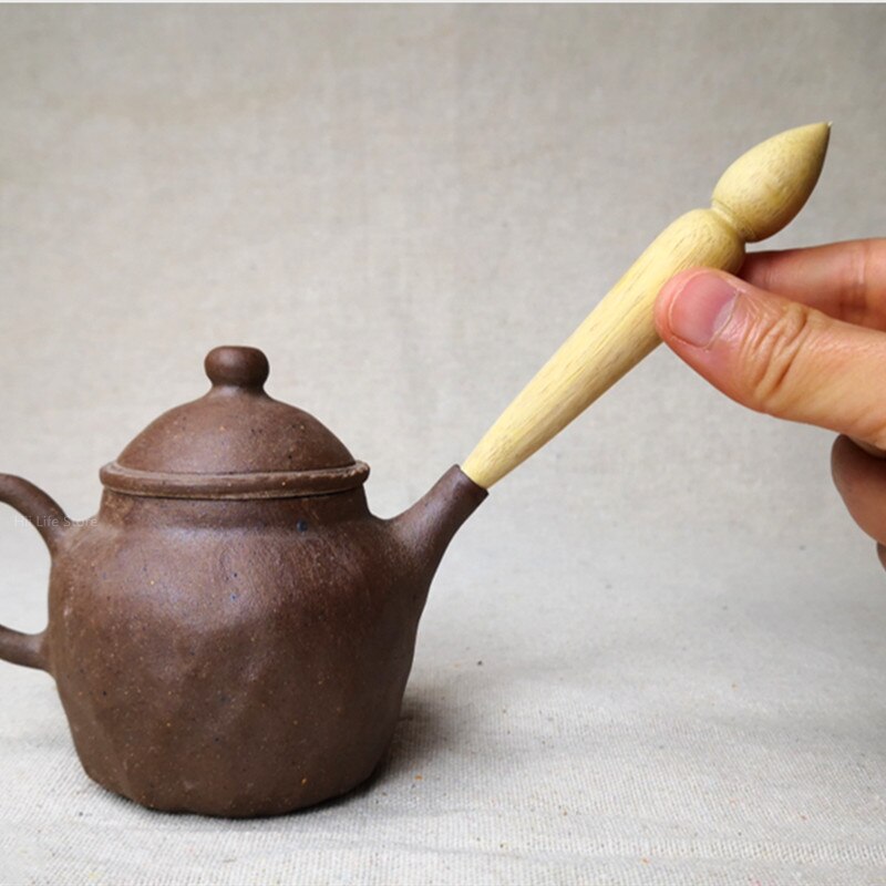 Modificateur de bec de poterie, poinçon à Double tête en bois, pâte à boue, théière en bois, artisanat de modélisation réparation, Pot en argile violette, outils de fabrication