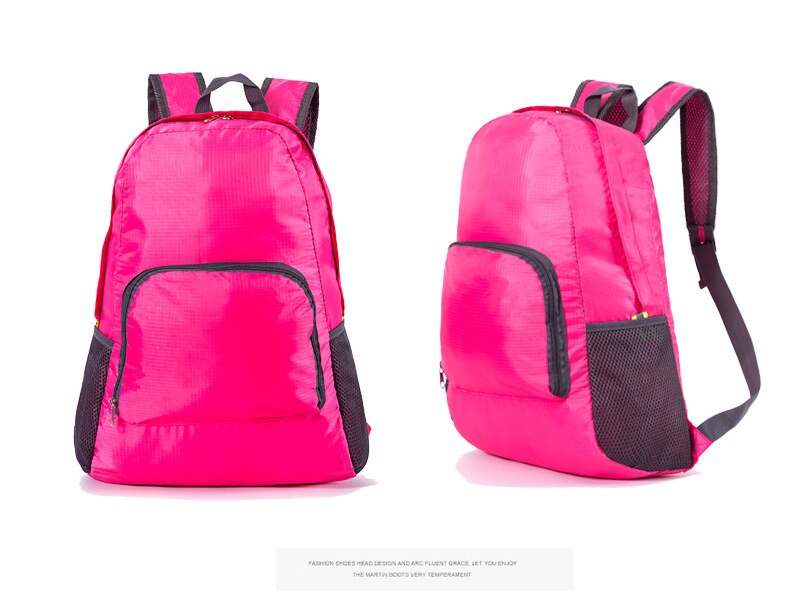 Mochila escolar económica para hombre y mujer, morral de viaje plegable de gran capacidad, informal: Sandía roja