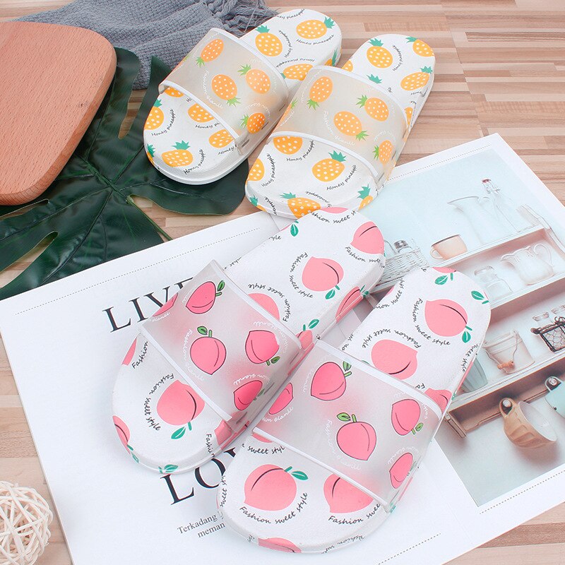 Zomerslippers voor dames, schattige platte fruitslippers, zachte slippers voor dames, schoenen voor dames, platte strandslippers, sandalen voor dames