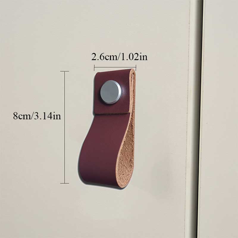 Handmade Leather Pull Handle Europe Style Soft Minimalist Door Cupboard Drawer Kitchen Cabinet Dresser Knobs Furniture Hardware