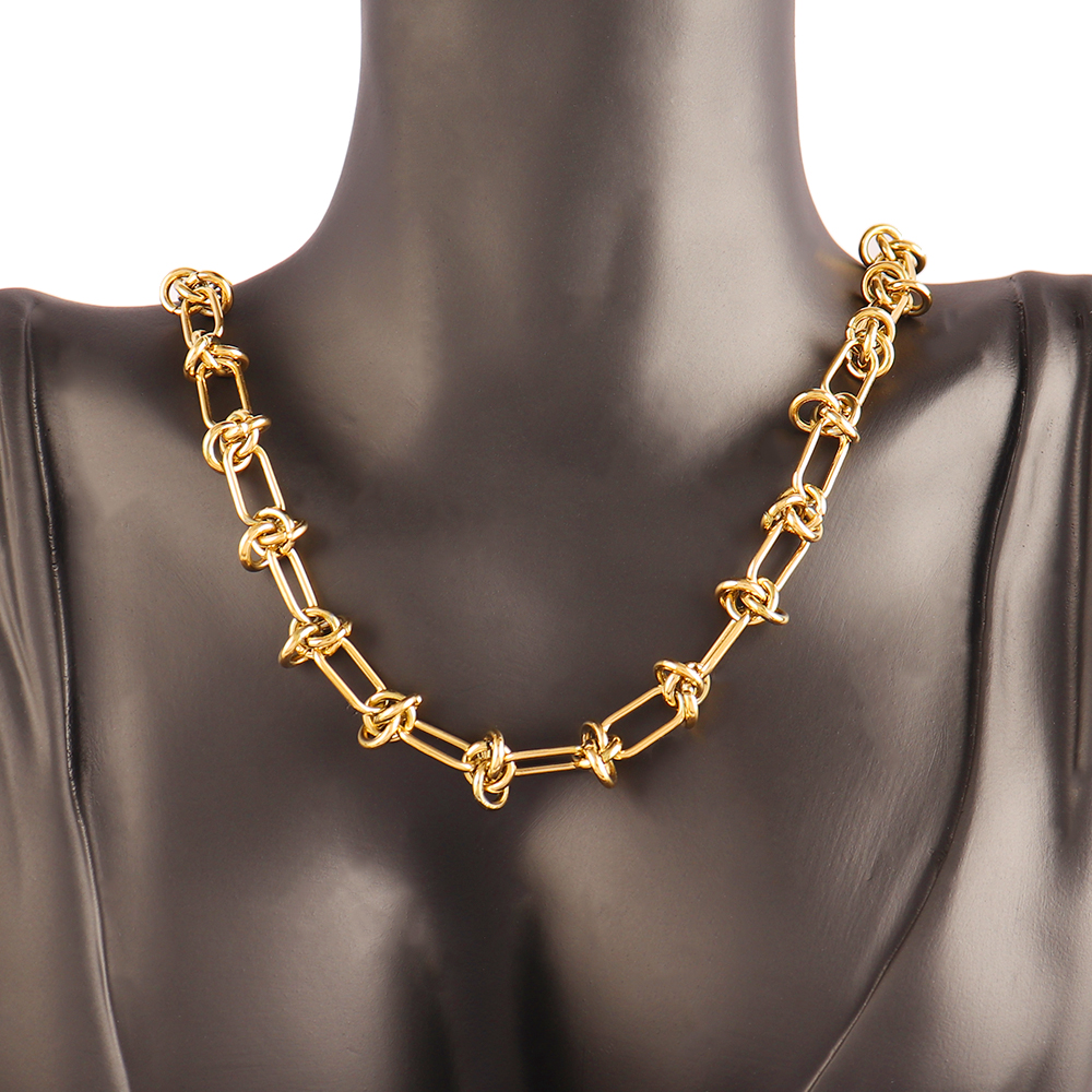 Goudkleurige Dikke Ketting Choker Ketting 316L Roestvrijstalen Halsketting Voor Dames Kettingen Mode Sieraden Feest
