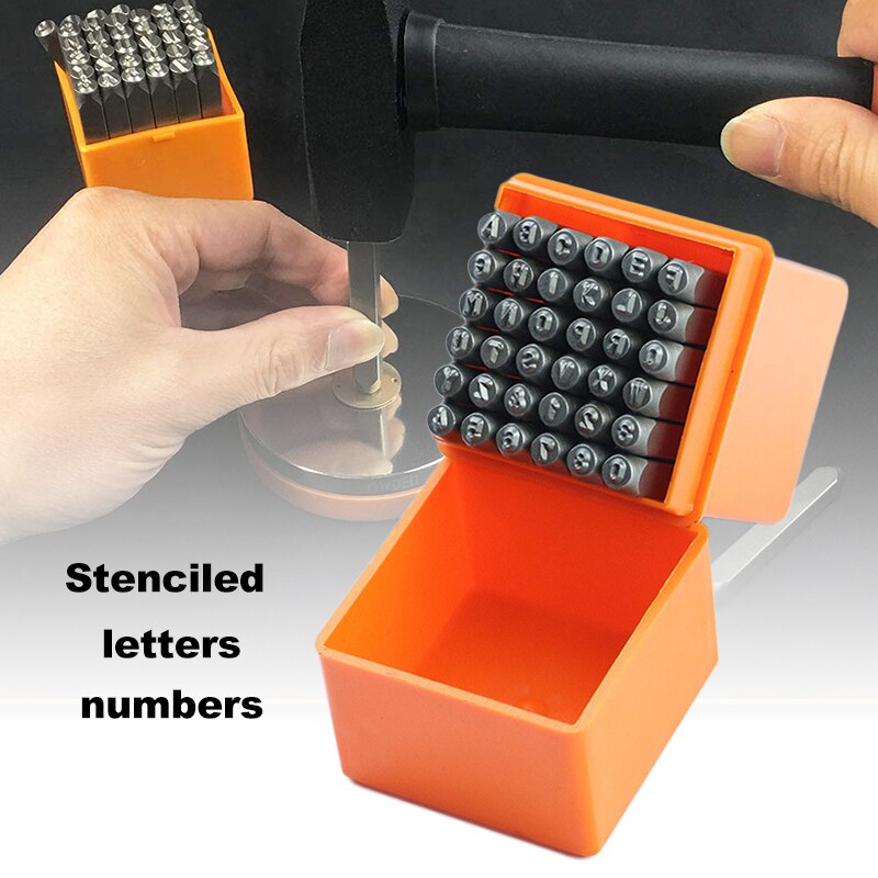 High 36 Pcs Stainless Steel Letter Number Stamps Punch Set Hardened Metal Leather Craft Stamp Tools Kit LG66