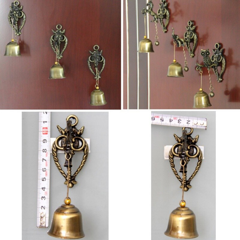 Dørklokke retro nostalgisk stil dyr dørklokke metal jern klokke vindklokke ornament væg hest have elefant ugle