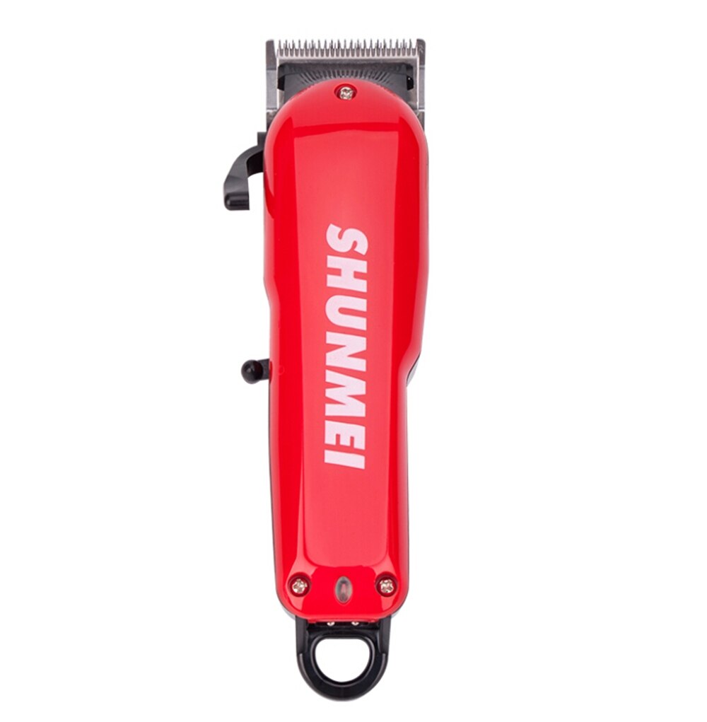 HairClipper Rechargeable Hair Trimmer Men Beard Razor Electric Mower Hair Cutting Machine Haircut Length Adjustable: Red