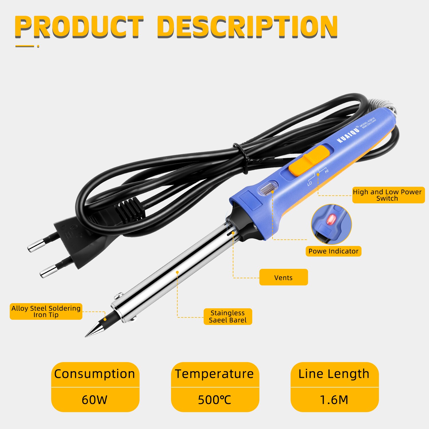 60W Dual Power Electric Soldering Iron Temperature Adjustable Repair Welding Tool Ceramic Heater Soldering Tin Wire Tweezers