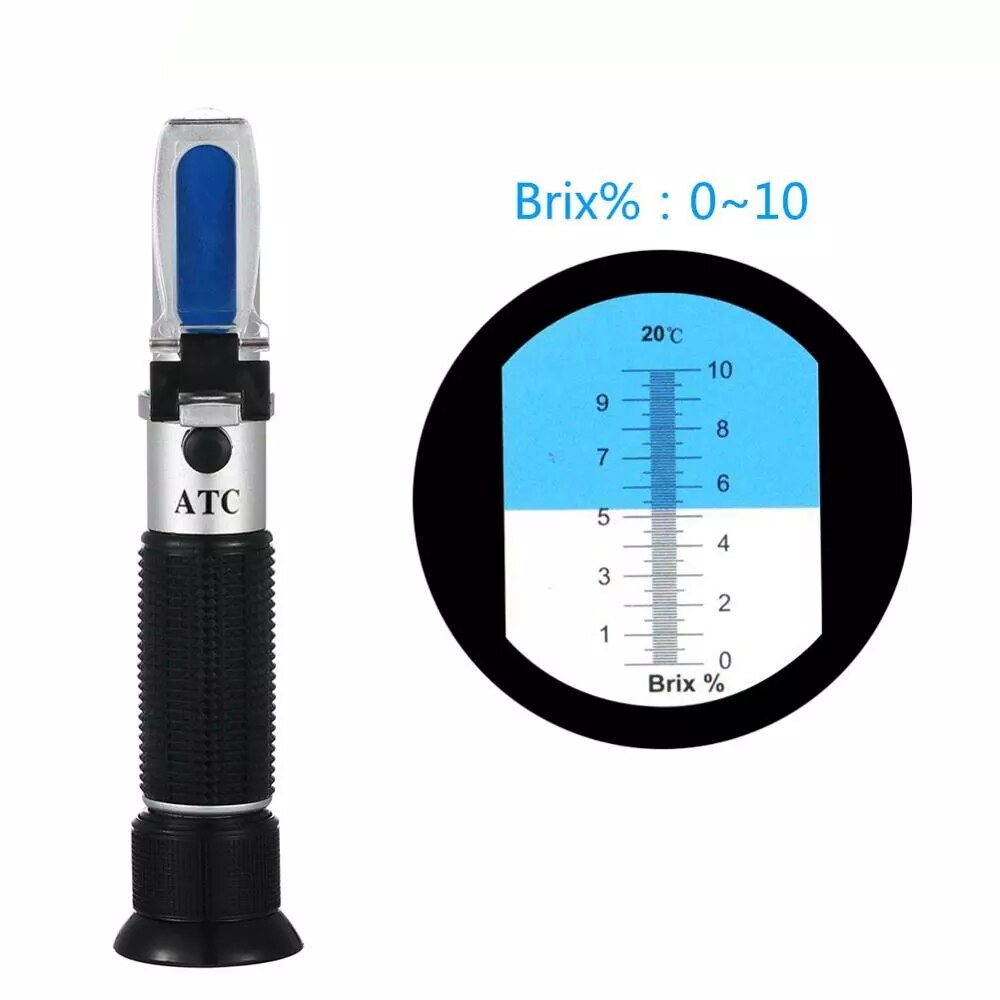 Handheld Suiker Meter Atc 1-10% Brix Abs Materiaal Plastic Suiker Refractometer Suiker Inhoud Testapparatuur