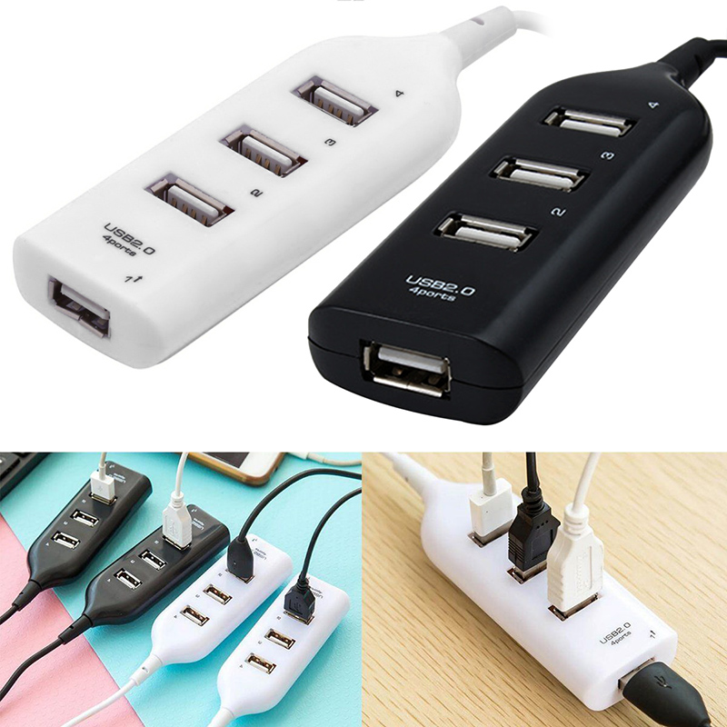 4 usb 2.0 høyhastighetsporter lader multihub smart utvidelseskabel ladestasjon kontor hjem overstrømsbeskyttelse trygt