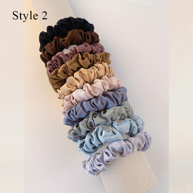Gomas para el cabello de seda rosa para mujer y niña, banda elástica para el cabello de Color sólido, coleteros, accesorios para el cabello elegantes, 6/10/20 piezas: Azul cielo