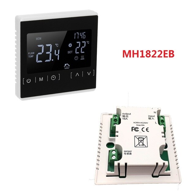 Lcd Touch Screen Warm Vloerverwarming Kamerthermostaat AC85-240V Wifi Temperatuur Controller: MH1822 White