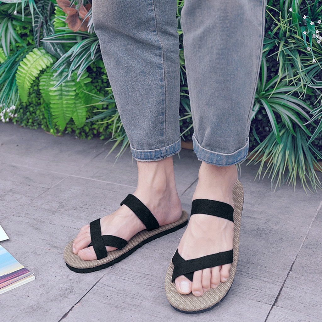 Sagace Mannen Slippers Gentleman Leisure Hennep Dragen Antislip Rome Strand Slippers Schoenen Mannen Casual Ademend Slippers Sandalen: 44