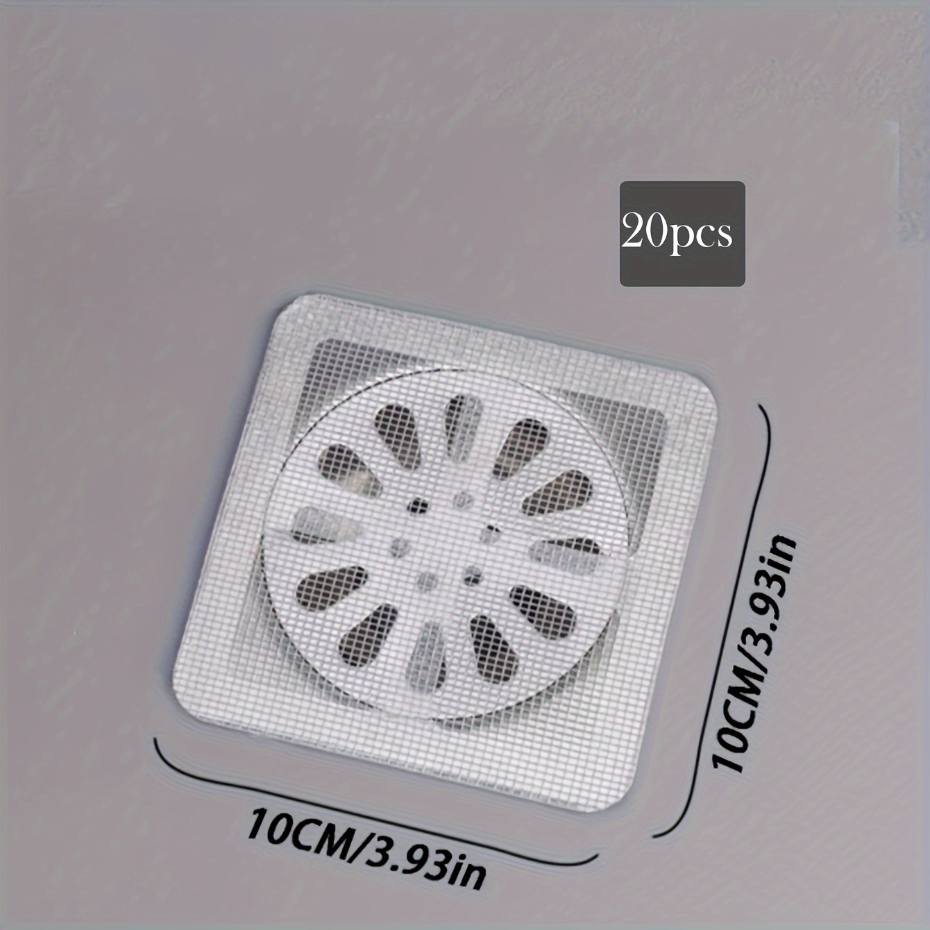 Autocollant de vidange de sol 10/20 pièces, filet de filtre à cheveux auto-adhésif anti-insectes pour salle de bain, filtre d'égout, filet de maille Anti-blocage de cuisine: WHITE