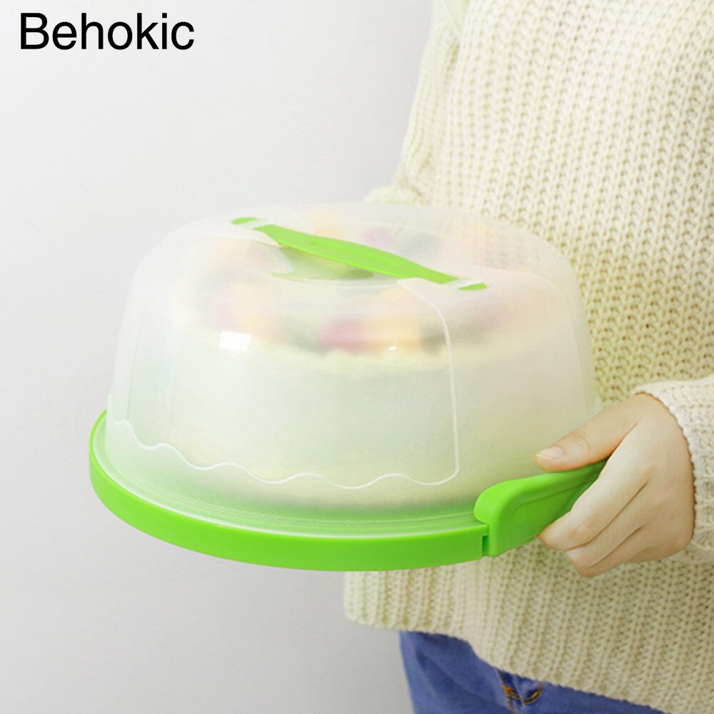 Behogar 30 cm Runde Kuchen Kasten Container mit Deckel Sicherer Verschluss für Erhaltung Transport Gebäck Menge 1 Zufällige Farbe