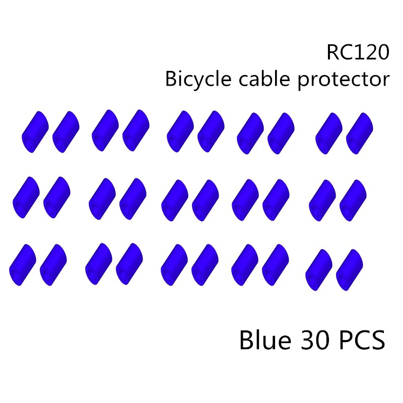 RISIKO Fahrrad Hülse Gummi Kabel Schutz für Rohr Linie Rohr Bremse Schicht Ultraleicht MTB Rahmen Schutzhülle Silikon Kabel führen: 30Stck-RC120-Blau