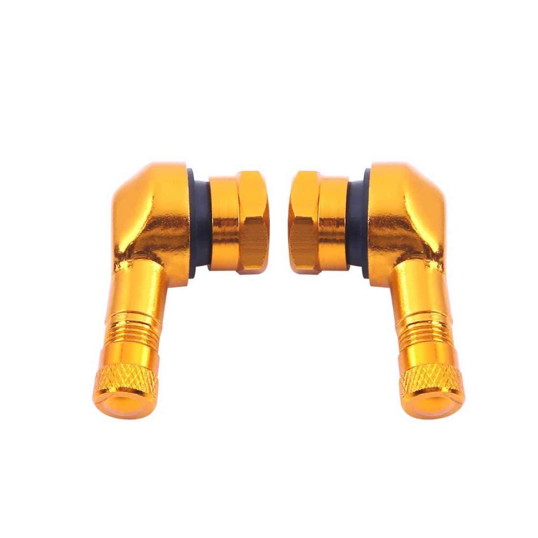 C11.3mm Motorfiets Elektrische Auto Cnc Bewerkt Band Aluminium Lekvrij Twpo Klep Mond Haakse Valve: 2pcs gold