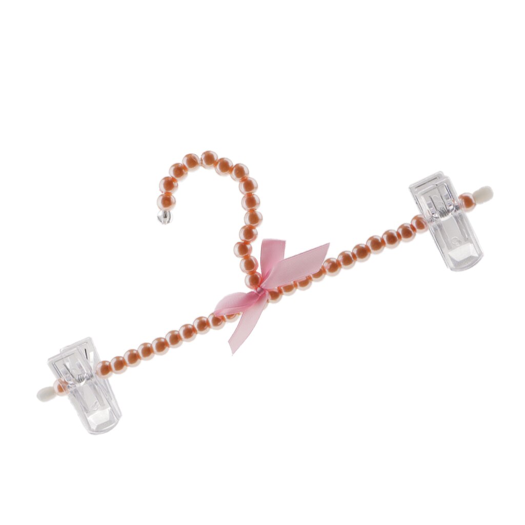 30cm Premium Metal Clothes Hangers Covered in Pearl Beads Trousers Dress Holder with Clip