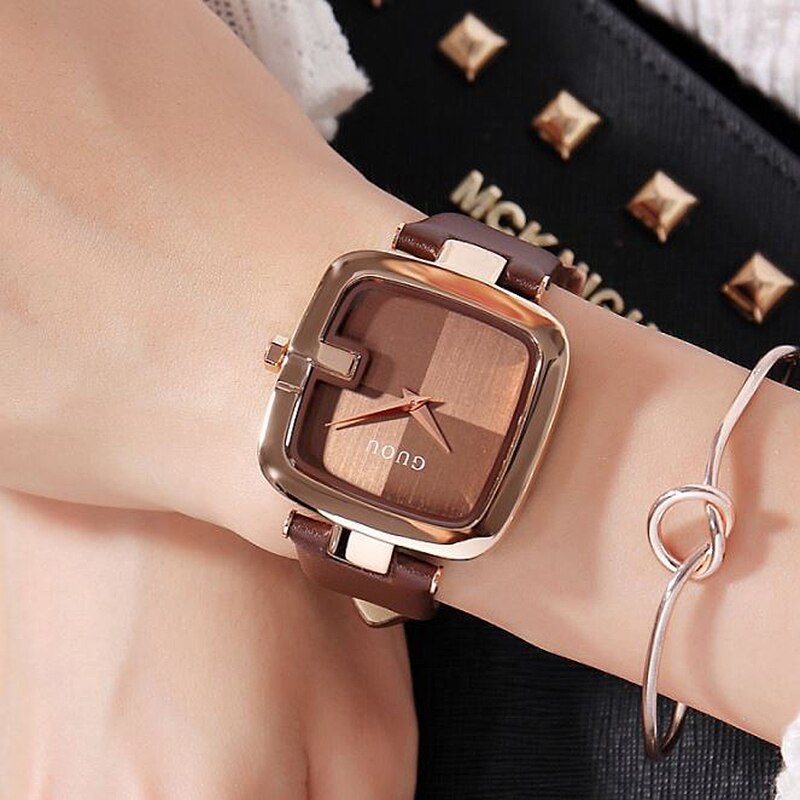 Guou Vrouwen Horloges Dames Horloges Voor Vrouwen Armband Horloge Vrouwen Luxe Montre Femme Vierkante Klok Saat