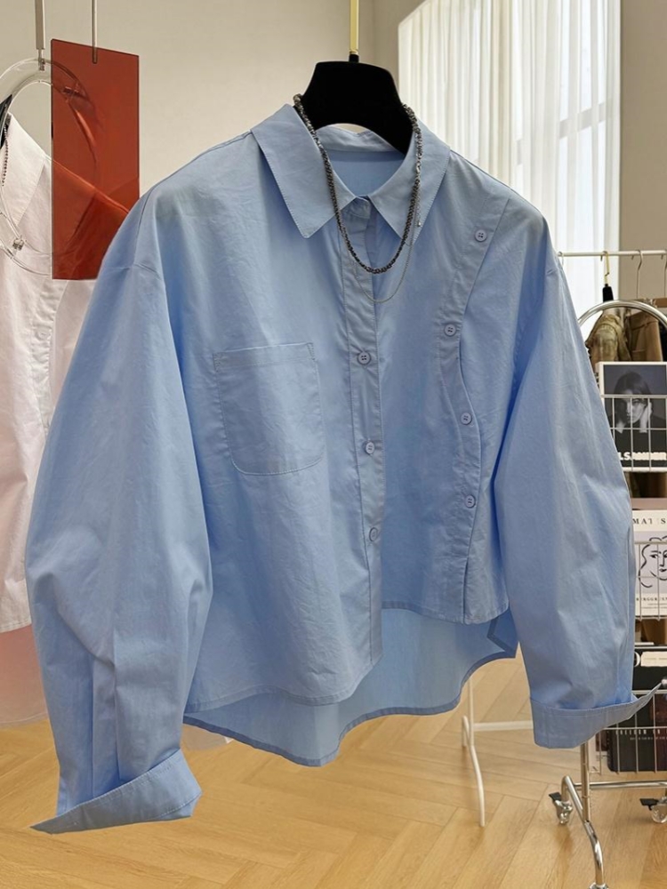 Chique Blouse 2024 Koreaanse Stijl Lange Mouwen Casual Office Lady Shirt Losse Dameskleding Top Eenvoudige Shirts