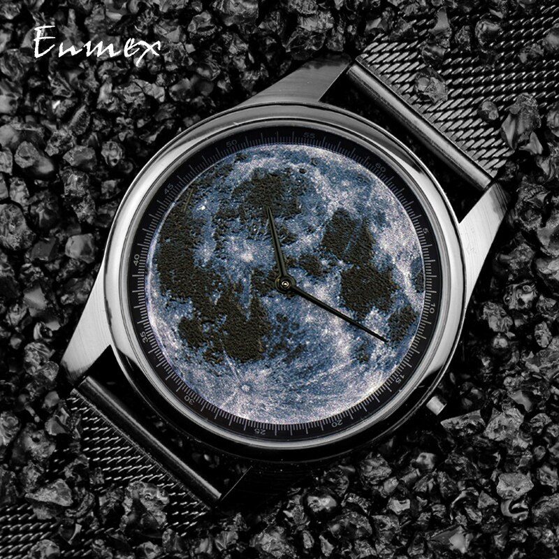 Enmex – montre-bracelet 3D mooncape pour hommes, , neutre, cool, à la , horloge à quartz