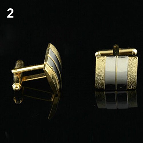 Luxury Frosted Cufflinks for Men Tie Bar Clasp Clip Cufflinks Wedding Suit Shirt Cuff Links Men Accessories Business: Gold-color