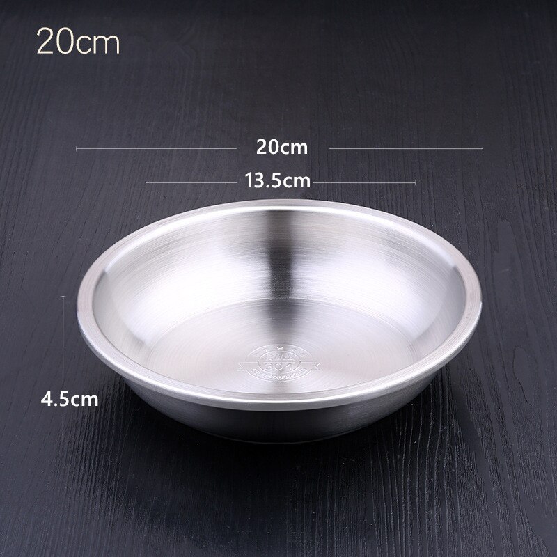 Rustfrit stål fad runde plader fad sæt camping udendørs plade køkken tilbehør: Stil 2