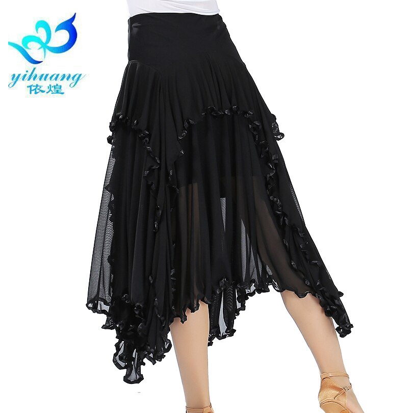 Ballroom Dance Costume Waltz Skirt Modern Standard Latin Salsa Rumba Dancer Skirts for Ladies 5 Colors #2546