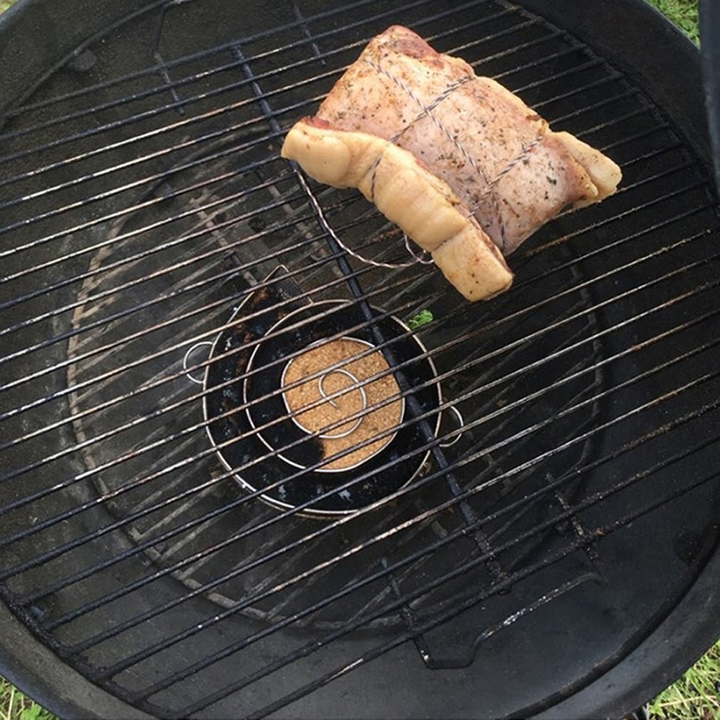 Chip Smoking Box Smoker Wood Dust Stainless Steel BBQ Grill Cold Smoke Generator Smoker Salmon Bacon Fish Mini Apple Wood