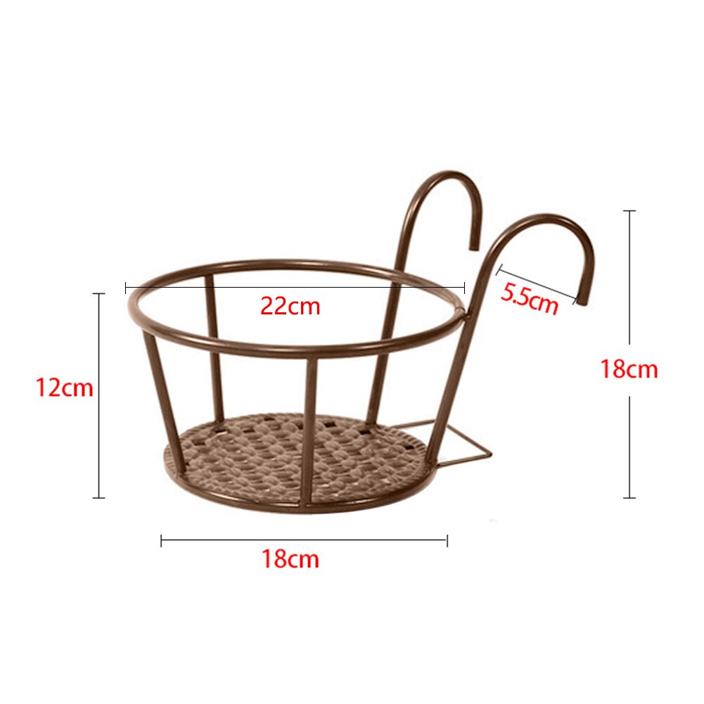 Tenture murale Vase à fleurs Pot mur porte-panier jardin balcon fleur support clôture fleur étagère de rangement décoration de jardin: Bronze