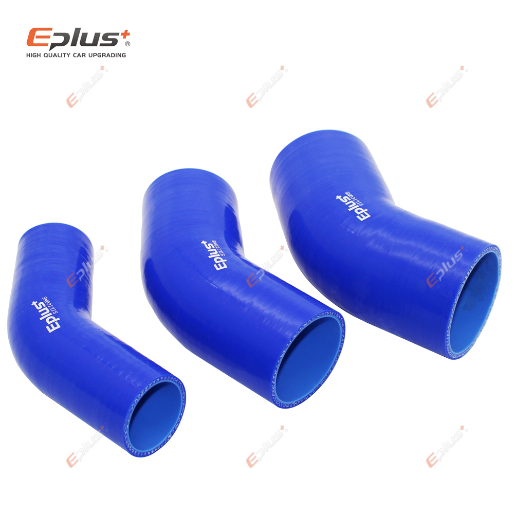 Manguera de tubo de silicona Universal EPLUS, conector de 45 grados, acoplador de tubo de entrada Turbo Intercooler para coche, azul, varios tamaños