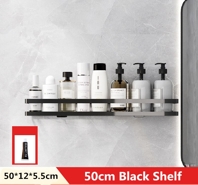 Mensola per bagno senza chiodi bagno doccia shampoo sapone mensole cosmetiche cucina mensola angolare accessori per il bagno 20-50cm: 50cm