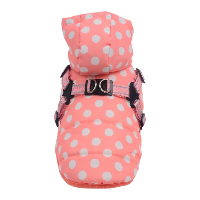 Pet Durable Dog Coat Chest Strap with Dog Harness Autumn Winter Skiing Costume Sleeveless Cotton Padded Vest Dog Clothes: P / XXL