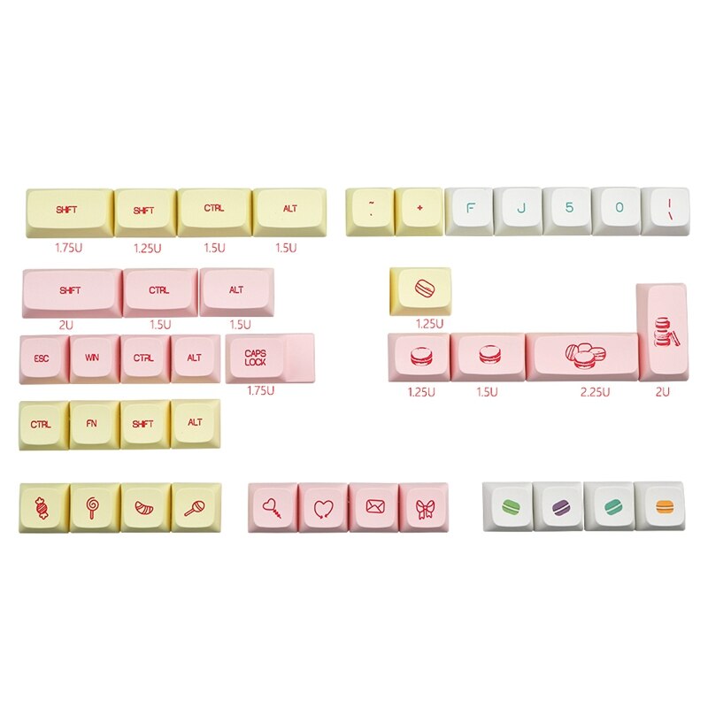 144 Keys XDA Profile Keycaps 5 Side Dye Subbed PBT Key Cap Mechanical Keyboard Keycaps for MX Switches