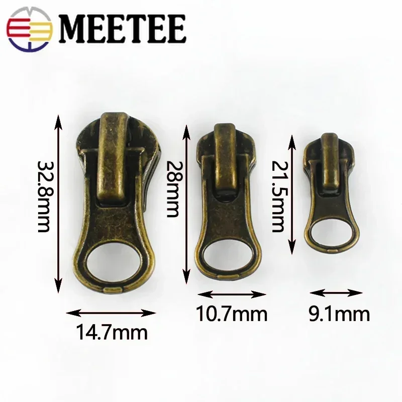 10/20 pezzi 3 # 5 # 8 # Cursore per cerniere in metallo Borsa per decorazioni per indumenti Testa con cerniera Tira kit di riparazione per cerniere Accessori per cucito fai-da-te