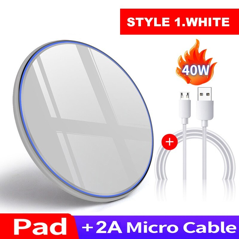 Gyso qi trådløs oplader til iphone 11 trådløs opladning / hurtigoplader til iphone 12 se xiaomi mix 2s/ mi 9 opladere: 20w hvid stil 1