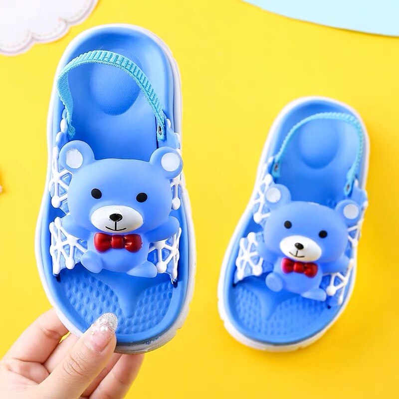 Sommer barnesandaler og tøfler tegneserie søte tøfler 1-4 år gammel baby strikk med sandaler: Blå / 27