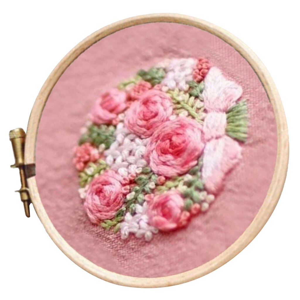 Cross Stitch Stamped Embroidery Kit with Embroidery Hoop Full Range of Embroidery Starter Kit with Pattern Hand Sewing Art Craft