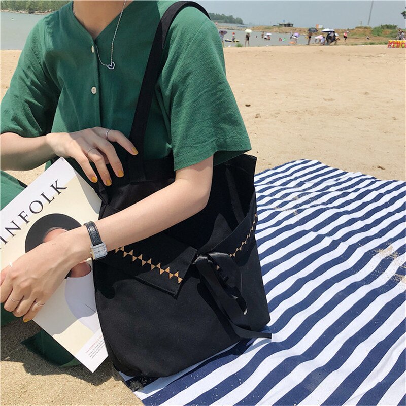 Yile  e115 natuurlijke katoenen canvas eco boodschappentas studententas print engelse zin