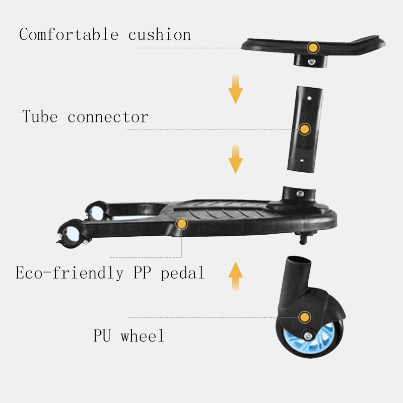 Hitchhiker für Trolley Kinderwagen Skateboard Kinderwagen Kinder Kinderwagen Stehend Platte mit Sitz Warenkorb Roller Skate Für Kinderwagen Pedal