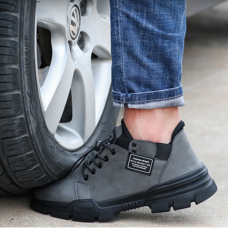 Mænds sikkerhedssko anti-piercing åndbar slidmodstandsdygtig anti-slip og sikkerhed sko stål tå arbejdstøj sko