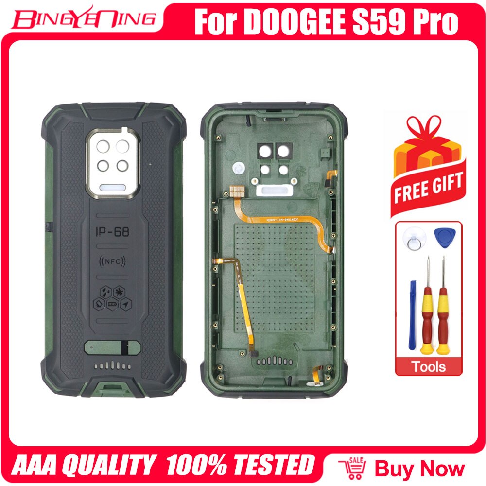 DOOGEE – couvercle de batterie pour S59 Pro, coque arrière originale, avec câble d'empreinte digitale, câble de Microphone, verre d'appareil photo, nouveauté 100%