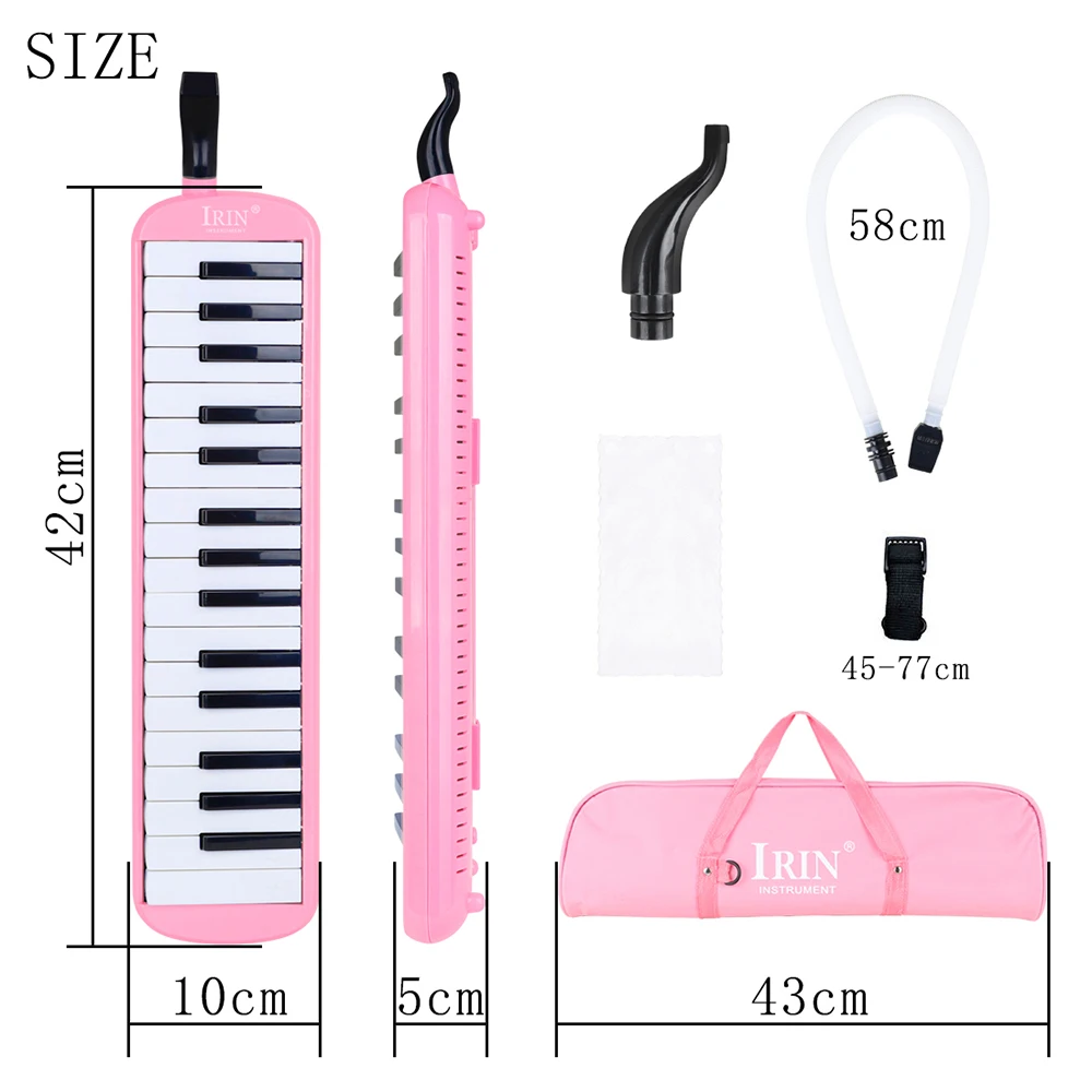 IRIN Melodica 32/37 teclas teclado de Piano armónica de órgano bucal instrumento Musical principiante niños educativo Melodica: TRANSPARENT