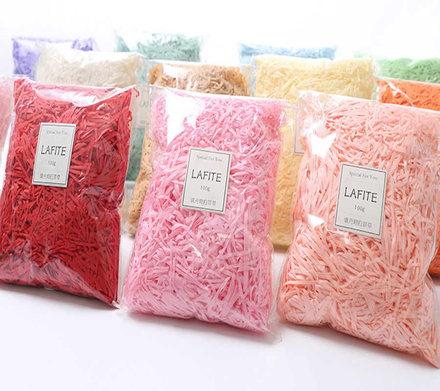 50/100g Kleurrijke Shred Crinkle Papier Raffia Versnipperd Tissuepapier Geschenkdoos Vulmateriaal DIY Bruiloft Verpakking decor