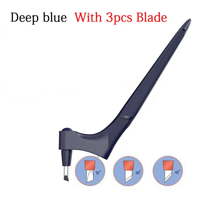 360 Rotating Craft Cutting Tools Blade Paper-Cutter 3 Replace Blade Craft Cutting Knife DIY Art Wear-Resisting Art Cutting Tool: Deep blue