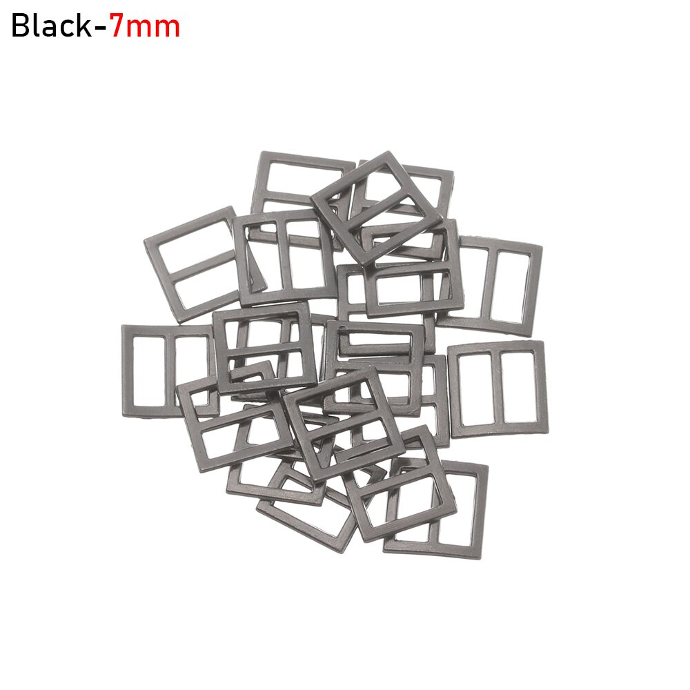 Hebilla de cinturón trideslizante para DIY para muñecas bolsas de ropa, Mini hebillas, botones, Diy para muñecas, accesorios de ropa, 20/40 Uds.: Black - 7 mm / 20 Pcs