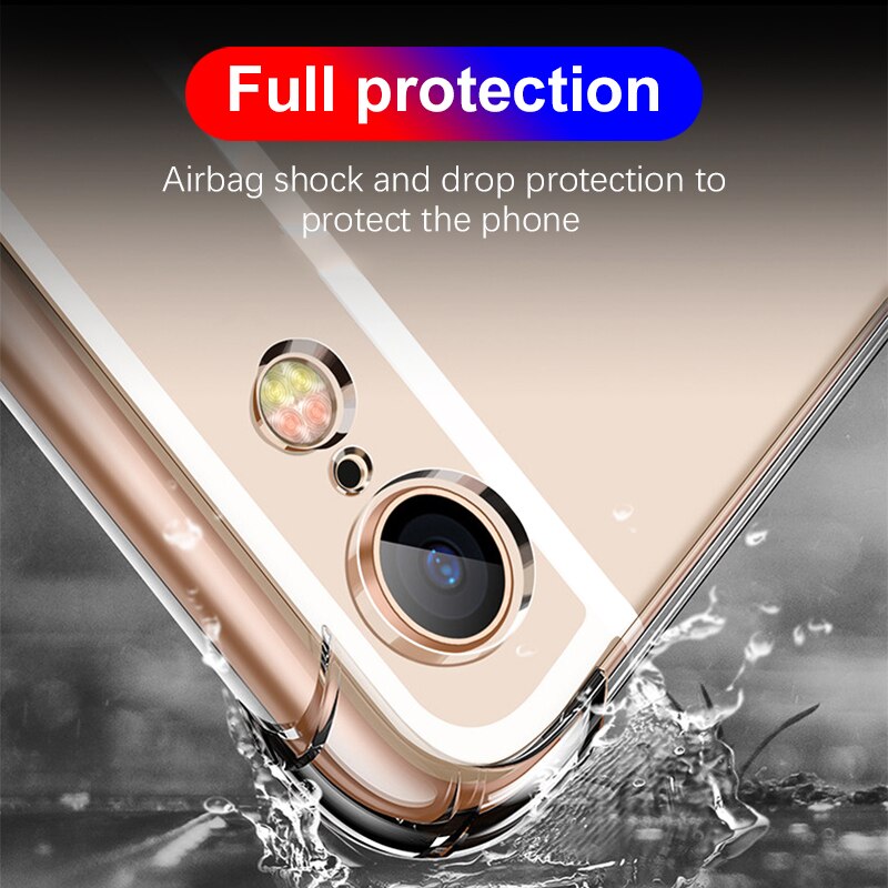 Shockproof Silicone Phone Cases For iPhone 7 8 11 Pro Transparent Soft Tpu Cases For iPhone X XR 6 6S Full Cover Crystal Clear