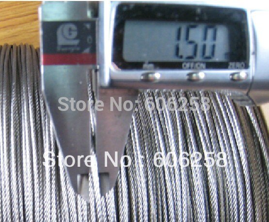 Stainless Steel Wire Rope 1.5MM Lift Racks Rope Clothesline 100Meter