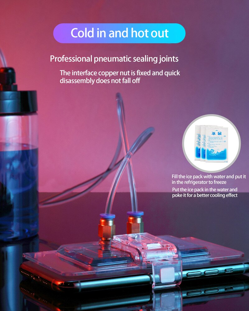 Nuova tecnologia prodotti brevettati radiatore di raffreddamento ad acqua universale per telefono cellulare radiatore portatile regolabile per telefono