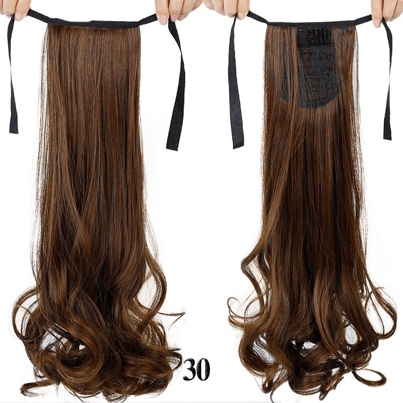 Difei krøllet stil hestehale frisurer frisurer kvinder lange bølgede syntetiske hestehale klips i hair extensions: 2 m 30 / 18 inches