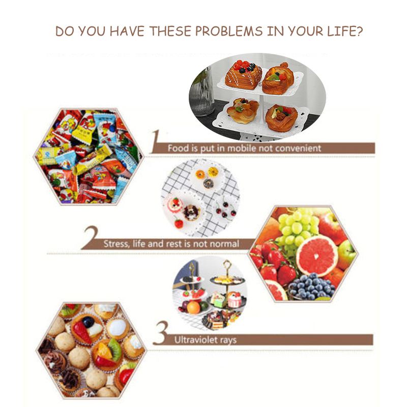 Taartstandaard met 2/3 lagen, afternoon tea, bruiloftsborden, feestservies, bakgerei, plastic dienblad, dessertdisplay, taartdecoratie, ornamenten