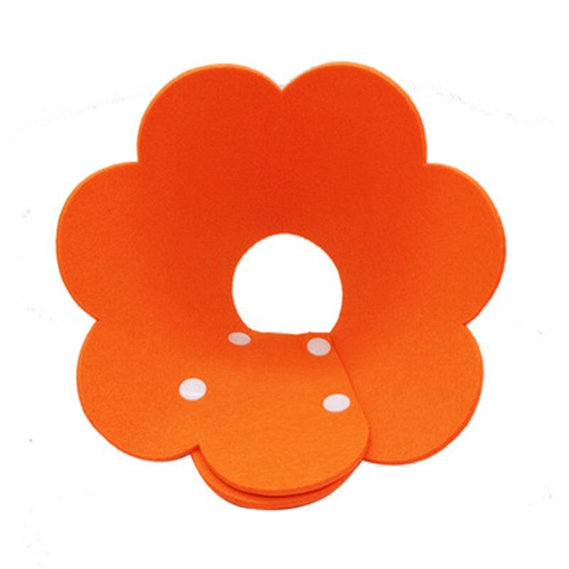Collar de recuperación con forma de flor para gato, cono para el cuello, antimordedura, antiarañazos, para mascotas, Collar de protección para la curación de heridas de gatito: Orange / L