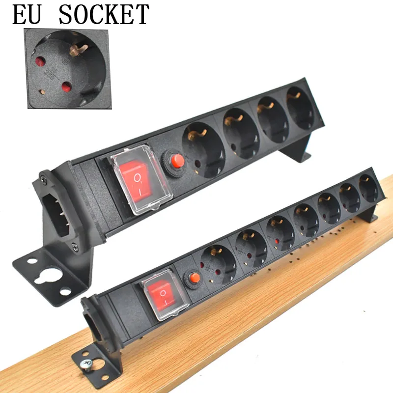 Pdu-grenuttag för skrivbord, eu-uttag, 1-10ac dubbelbrytare med överbelastningsskydd,  c14- portsanslutning